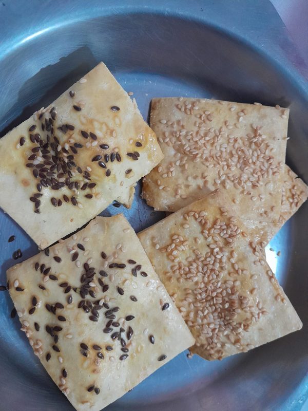 Crackers feitos por uma aluna